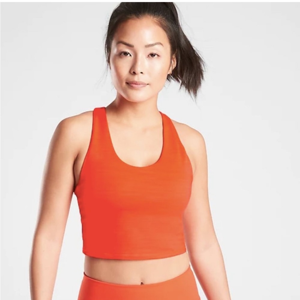 Athleta Ultimate Space Dye Crop Workout Tank Top in SuperSoni Medium